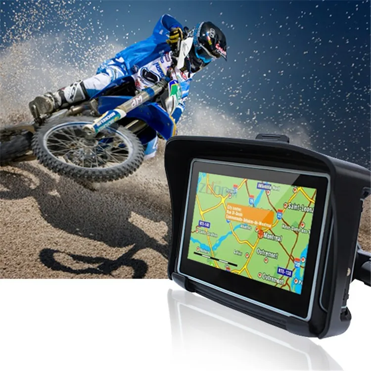 4.3 Waterproof IPX7 Motorcycle Bluetooth GPS Navigation MOTO Navigator with Free Maps 8G Flash for Car Motobike (2)