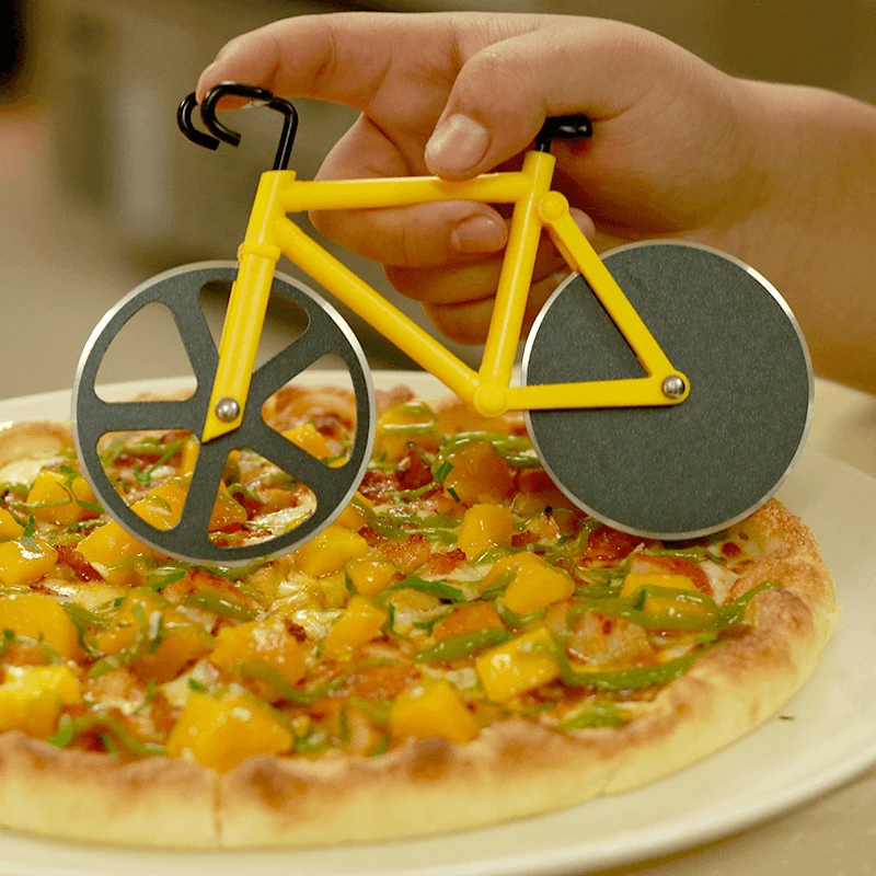 Креативный практичный экологичный трендовый нож для пиццы из нержавеющей стали с антипригарным покрытием, нож для резки пиццы, нож для велосипеда, кухонные инструменты для резки пиццы