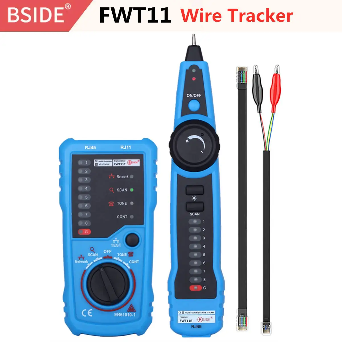 BSIDE FWT11 высокое качество RJ11 RJ45 Cat5 Cat6 телефонный провод трекер Tracer тонер Ethernet LAN Сетевой кабель тестер линия Finder - Цвет: FWT11