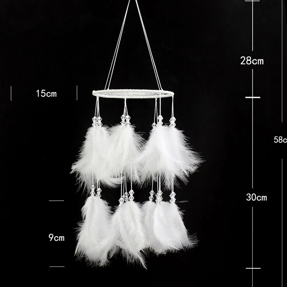 New white fluffy lantern dream catcher feather jewelry pendant wedding jewelry hanging wall decoration
