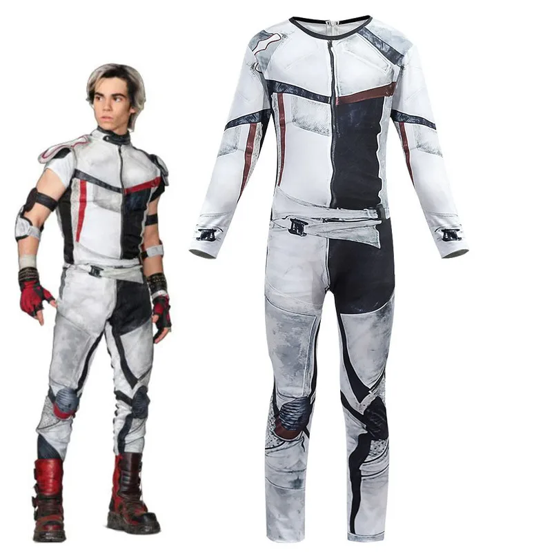 Descendants Mal Costume Outfits | Evil Straight Purple Kids Adult Cosplay Jumpsuit | Halloween Fancy Dress image 5