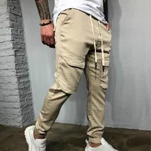 Мужские брюки карго, повседневные мужские брюки с несколькими карманами, мужские брюки, повседневные бегуны, тренировочные брюки размера плюс M-3XL, эластичные облегающие брюки