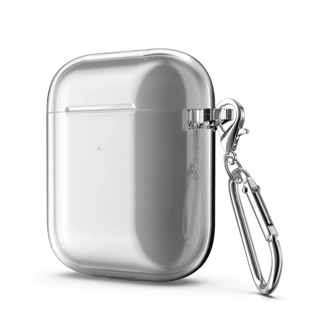 Для Apple Airpods1/для Apple AirPods2 ТПУ Мягкий противоударный чехол для наушников сумка для хранения с брелком прозрачный