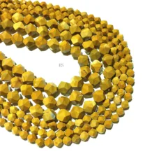 Natural Stone Genuine Yellow Mookaite Beads Faceted Round Loose Beads 6 8 10mm Gemstone Healing Energy Jewelry Necklace Bracelet