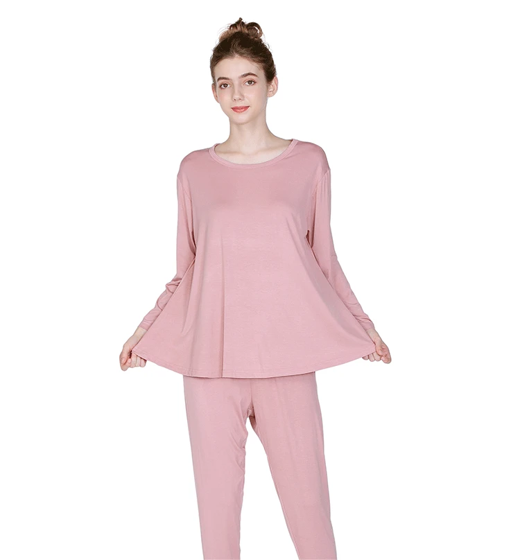 Pijama новые модальные домашние костюмы с длинными рукавами комплект из двух предметов, женские повседневные пижамы, КОСТЮМЫ СВОБОДНАЯ Пижама, рубашка+ штаны, комплект из 2 предметов