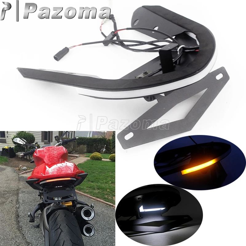 

Motocycle Fender Eliminator License Plate Bracket LED Taillight Turn Signals For Ducati Monster 1200/S 14-16 Monster 821 15-17