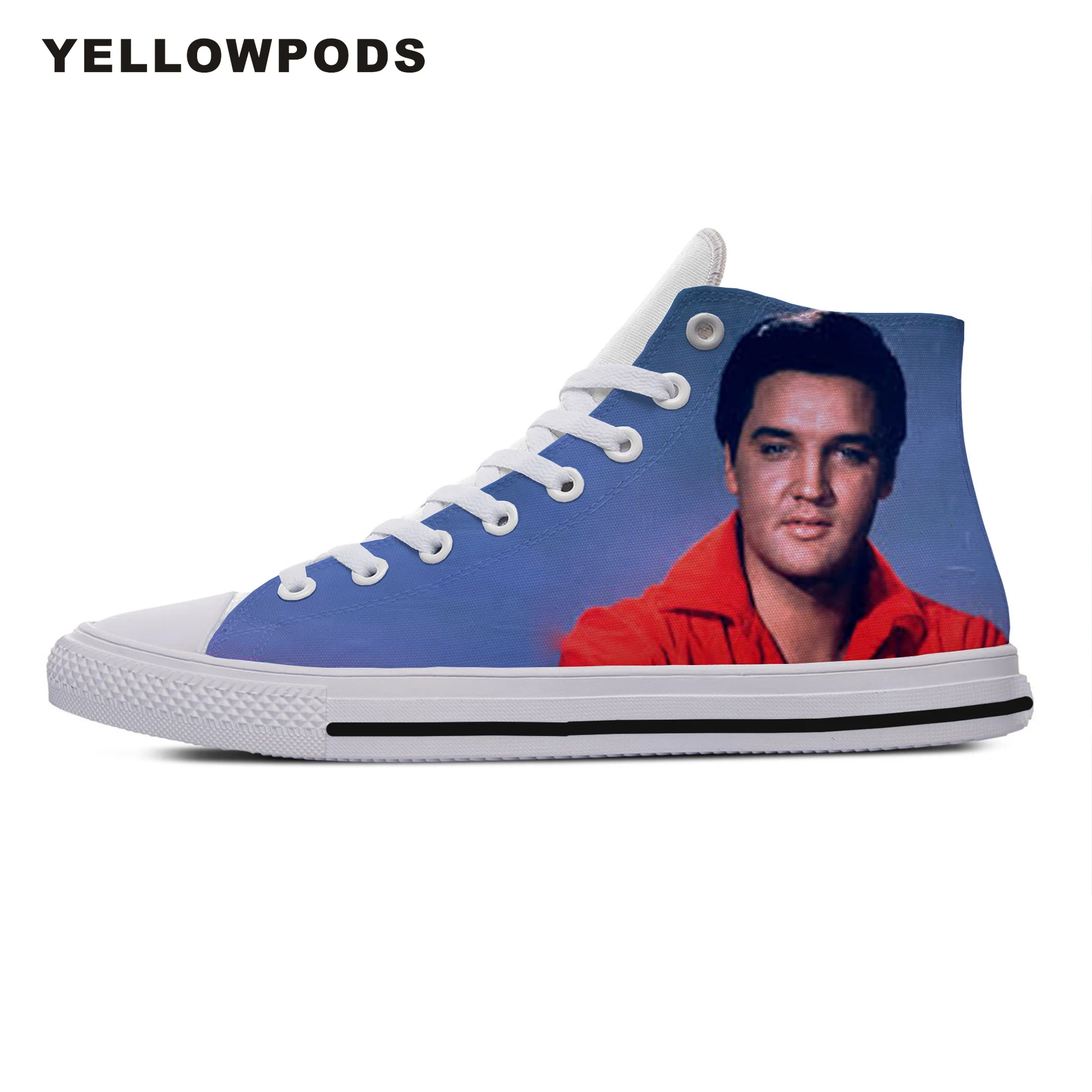

Customized Running Shoes High Quality Funny Handiness For Men Pop Rock Elvis Aaron Presley Cute Cartoon Custom Sneakers White