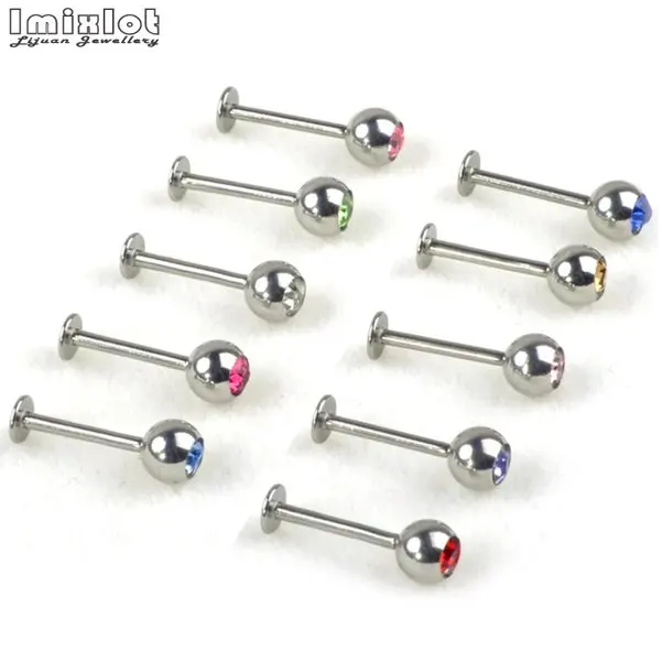 16g 1.2x8x4mm 20 шт 16G губная серьга козелка серьги, Надеваемые На ушной хрящ в стиле «панк» с хрустальным шаром Козелка, украшение для пирсинга губ Монро уха серьги, Надеваемые На Ушной Хрящ Пирсинг ювелирные изделия - Окраска металла: 16g 1.2x8x4mm