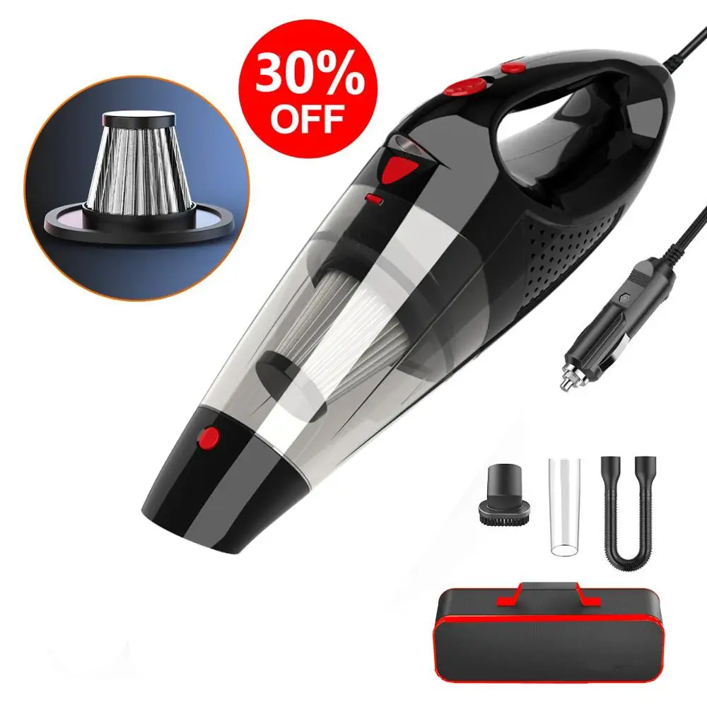 

5000PA Car Vacuum Cleaner Portable Handheld Auto Vacuum Cleaner Wet Dry Dual Use Stainless Steel Hepa Filter With storage bag
