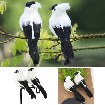 

12Pcs Simulation Feathers Birds Clip On Christmas Tree Ornament Fairy Garden Miniatures Figurines Micro Garden Decorations