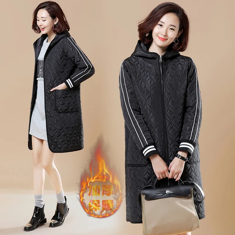 

Photo Shoot Fat Mm Autumn And Winter plus Thick Cotton Cotton-padded Clothes 200 Large Size Dress Large GIRL'S Mid-length Hooded