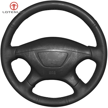 

LQTENLEO Black Artificial Leather Hand-stitched Car Steering Wheel Cover For Mitsubishi Pajero Sport 2004 Montero Sport 2004