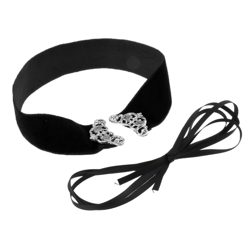 Wide Thick Punk Boho Summer Velvet Lace up Choker Necklaces Adjustable for Women Girls