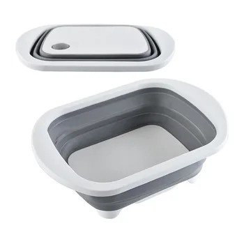 

Multi-function 3 In 1 Folding Cutting Board Kitchen Foldable Drain Basket Chopping Blocks Washing Basket Kitchen Organizer