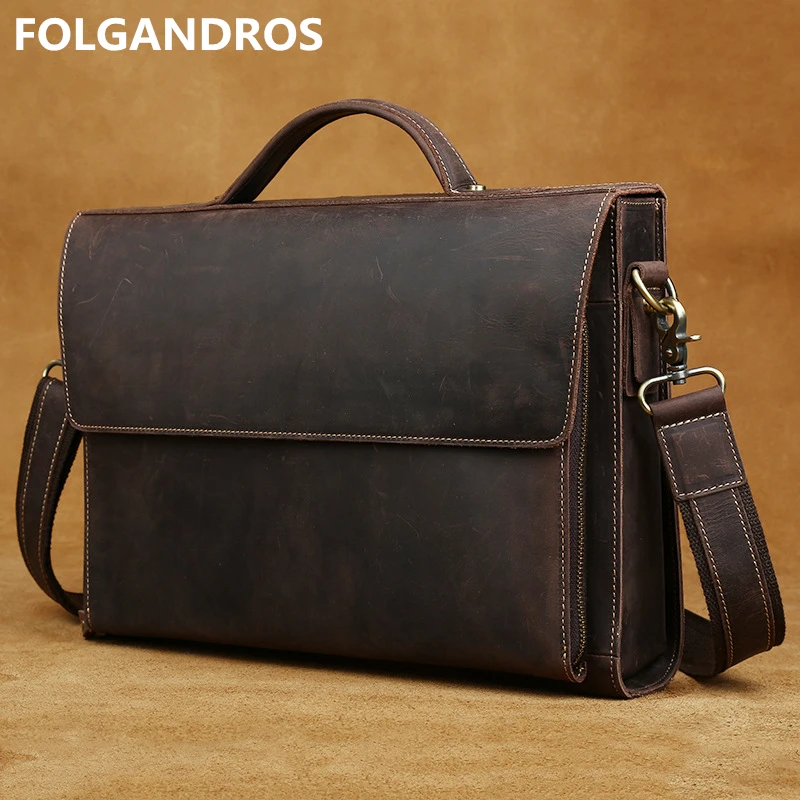 2019 Genuine Leather Briefcases Carry On Handbag 13.1\ Laptop Cases Handmade Bags Cowhide Leather Vintage Crossbody Shoulder Bag 2019 Genuine Leather Briefcases Carry On Handbag 13.1\ Laptop Cases Handmade Bags Cowhide Leather Vintage Crossbody Shoulder Bag