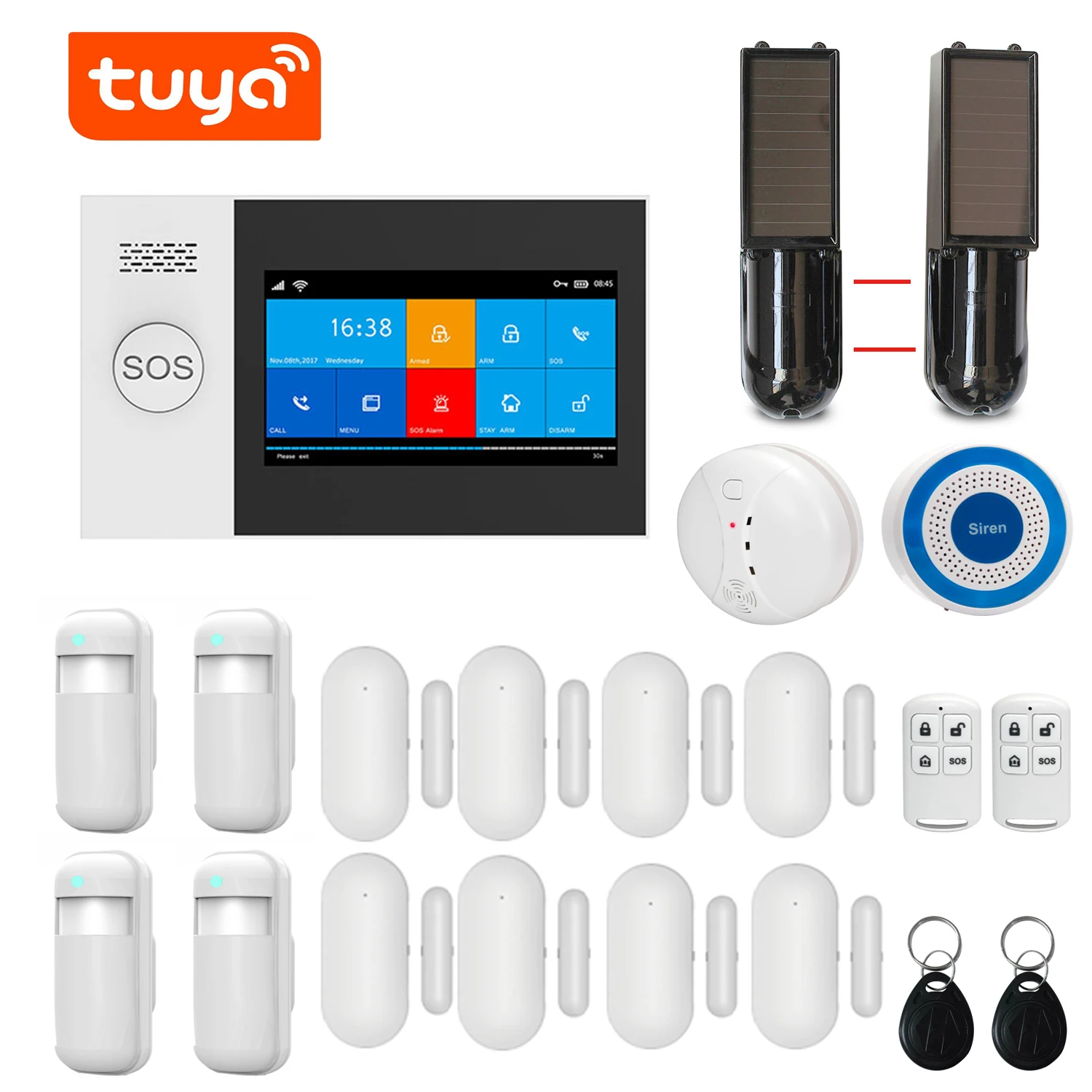 Система охранной сигнализации Tuya с Wi Fi GSM GPRS и сенсорным экраном 4 3