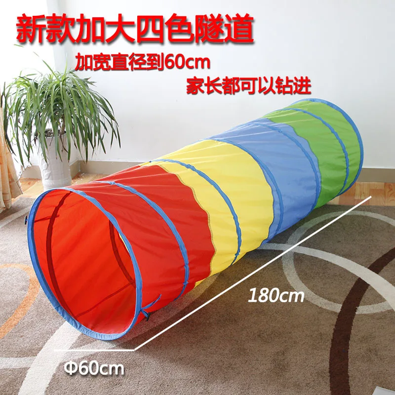 New Style Four Colors Children Tunnel Sensory Integration Training A Facility for Children to Bore Climb Tube Outdoor Crawling