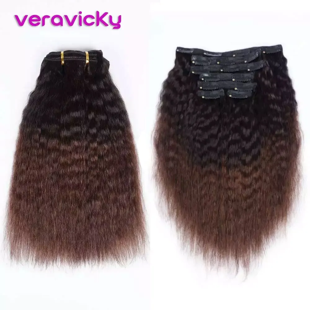 Sale Human-Hair-Extensions Head-Clip Remy-Hair Kinky-Straight-Clips Natural Brazilian 120g-Machine KJnQ0NbZp