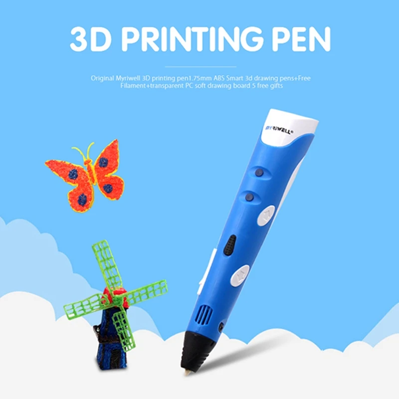 Myriwell 3D Ручка, Креативные 3D ручки для печати, Интеллектуальный рисунок, 3d принтер, ручка с ABS нитью, 3D Лучший подарок для детей, принтер, ЕС
