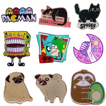 

K1986 Wholesale 20pcs/lot My Hero Academia Metal Enamel Pin and Brooches Backpack/Bags Anime Funny Badge Denim Brooch Collar