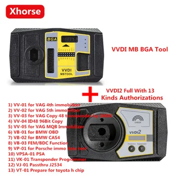 

[Xhorse Big Sales] Original Xhorse V6.7.0 VVDI2 Full Kit With 13 Kinds Authorizations Plus V5.0.5 VVDI MB BGA Tool