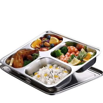 

Stainless Steel Lunch Container - FOUR Section Design Holds A Variety of Foods - Metal Bento Box for Kids or Adults