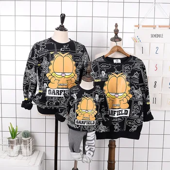 

Christmas garfield family matching father mother daughter son mommy me clothes couple look hoodies sweatshirts pullovers outfits