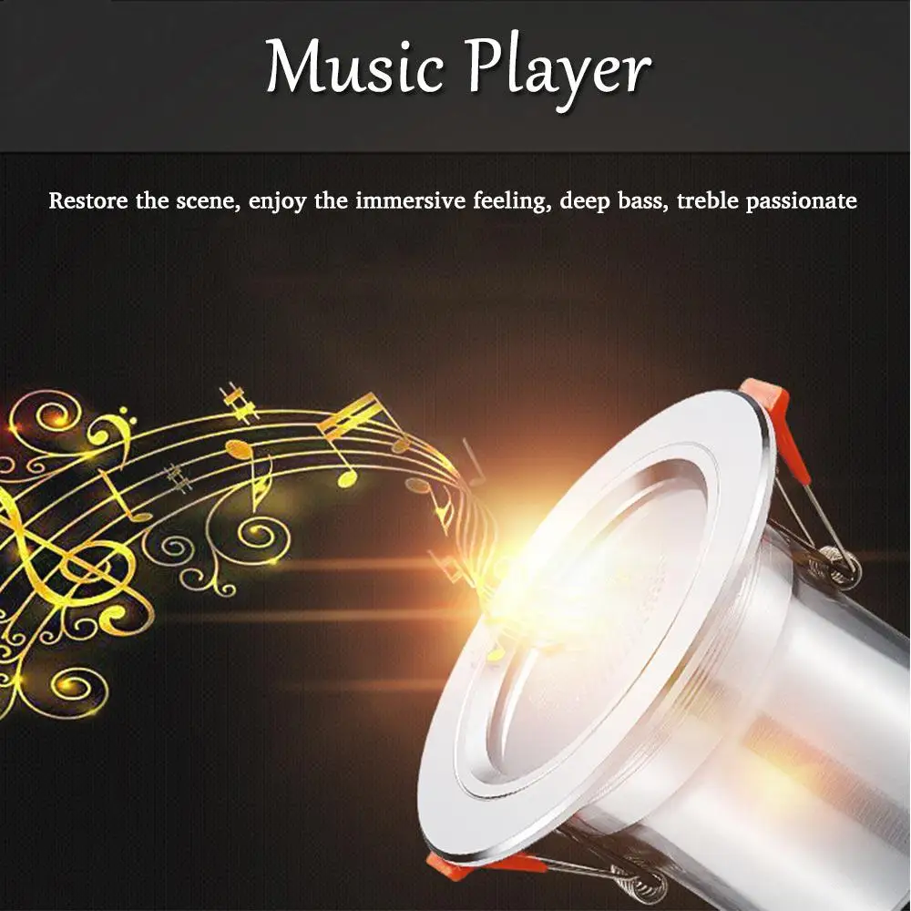 Remote Control Led Ceiling Round Downlight Bluetooth 4.0 Music App Smart Light Fixtures For Home Baseus Kitchen Indoor Lighting