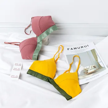 

Girl Push Up Bras Sexy Triangle Cup Bralette For Women Summer Thin Bra Wire Free Brassiere Underwear