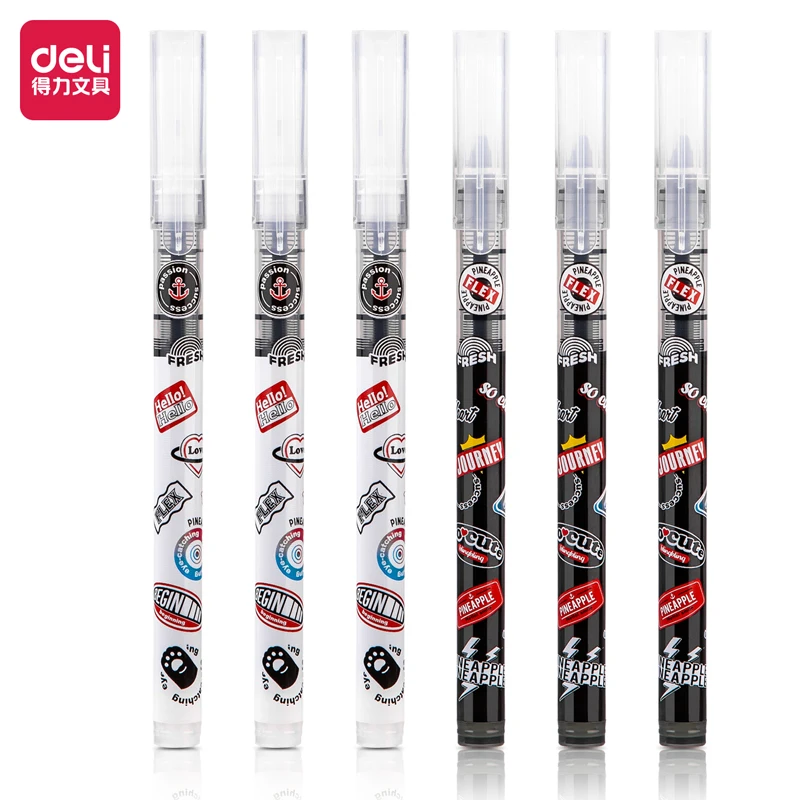0.5mm Black Full Needle Tube Straight Liquid Rollerball Pen Gel Pen Signature Meeting Pen Stationery Quick dry Student School