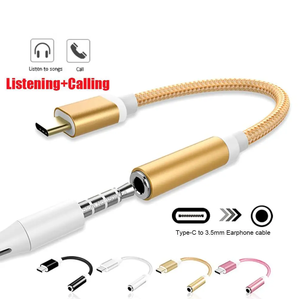 Type-C до 3 5 мм кабель для наушников адаптер usb 1 type C USB-C штекер AUX аудио разъем samsung huawei