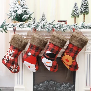 

2021 New Year Christmas Felt Sticker Stockings Xmas DIY Noel Gifts Christmas Decorations for Home Ornaments 2020 Navidad Decor