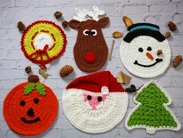 Crochet Christmas Coasters Free Patterns  Crochet Snowflake Coaster  Pattern - Mats & Pads - Aliexpress