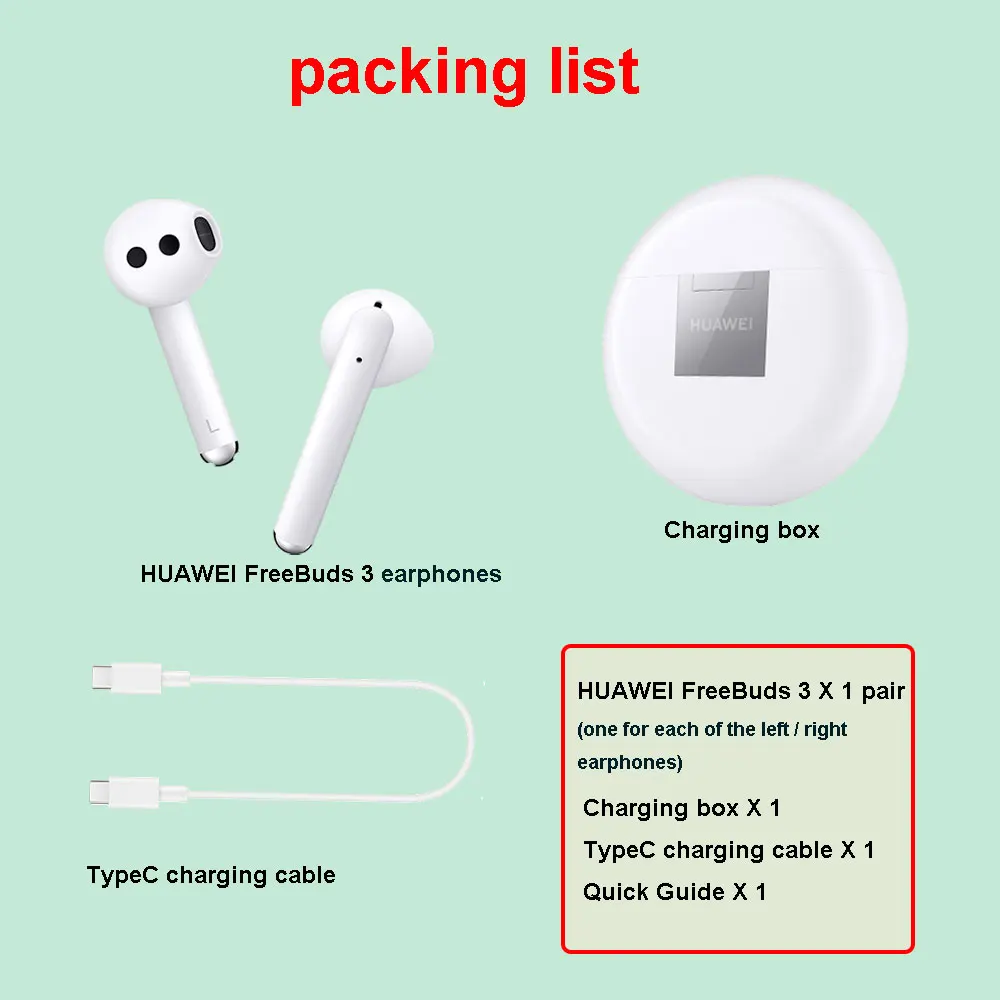 2019 версия HUAWEI FreeBuds 3 Bluetooth двойной режим 5 1 беспроводная гарнитура Kirin A1