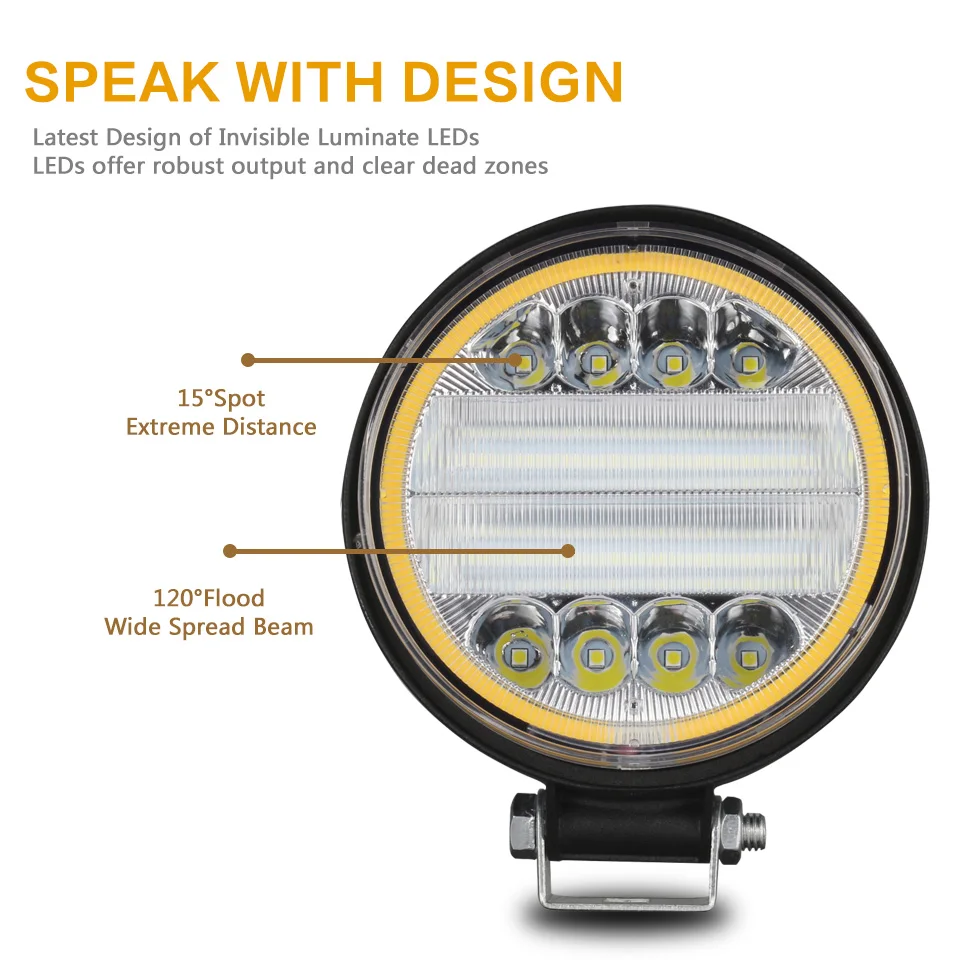 126 Вт 4 дюйма 42 светодиодный фонарь с дневными огнями рабочий свет светодиодный луч света точечный луч луча для работы вождения внедорожный Лодка автомобиль трактор грузовик