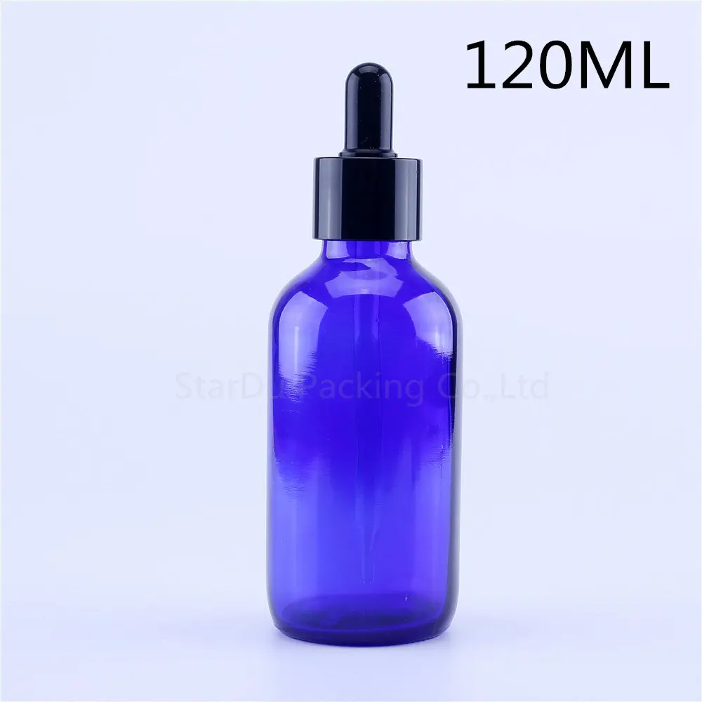 120ml 15 мл 30 мл 60 мл 120 мл синяя стеклянная бутылка с капельницей бутылка эфирного масла, 60cc пустые бостонские бутылки 120 шт - Цвет: 120ml