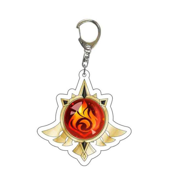 Game Genshin Impact Keychain Eyes of God keychains Luminous Metal Keychains Genshin God Eyes Fashion Lanyard Cosplay Pendant