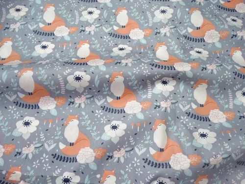 Лоскутное шитье хлопчатобумажная детская ткань ручная Одежда DIY стеганная поставка хлопок принты животных лисы саржевая ткань 6 размеров - Цвет: ORANGE FOX