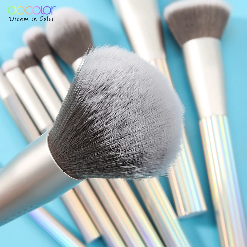 Docolor AURORA Makeup Brushes 9pcs Makeup Brushes Set Foundation Powder Blending Face Blush Eyeshadow Make Up With Bag makeup brush set makeup brush makeup tool set makeup tool