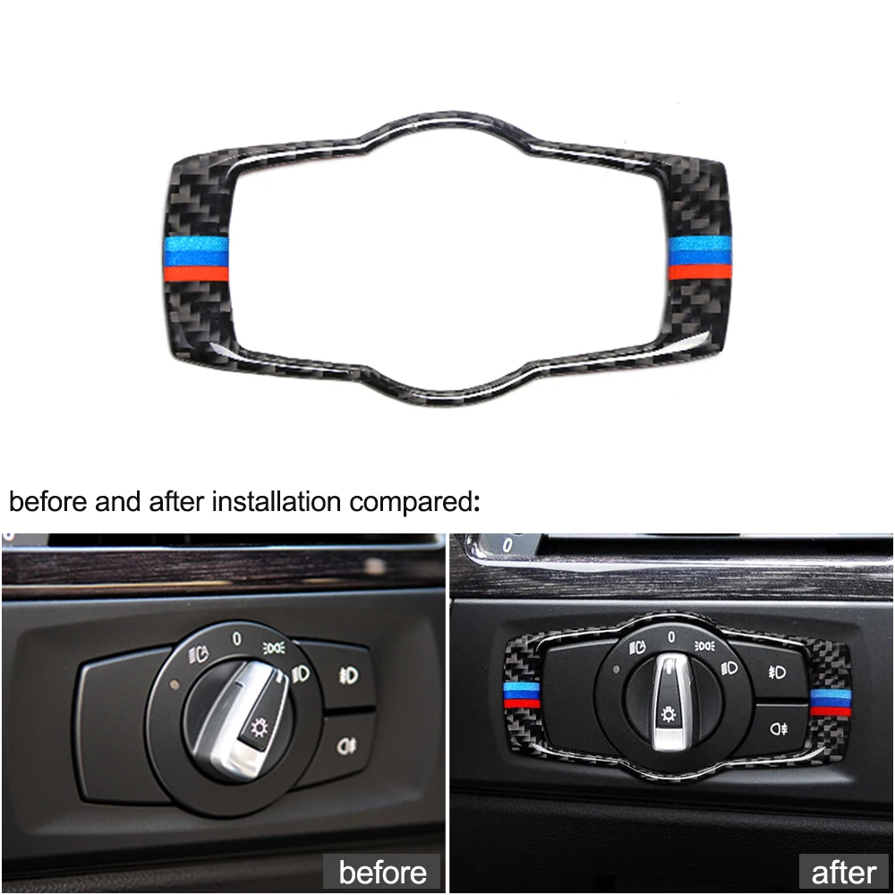 Для BMW E90 E92 E93 2008 2012 внутренние кнопки из углеродного волокна накладка на фары