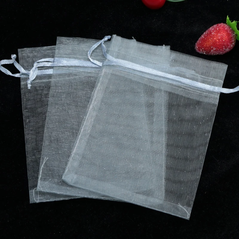 

20x30cm (7.8"x11.8") 200pcs/lot Gray Organza Bag Big Boutique Gifts Jewelry Packaging Bags Drawstring Gift Bags Organza Pouches
