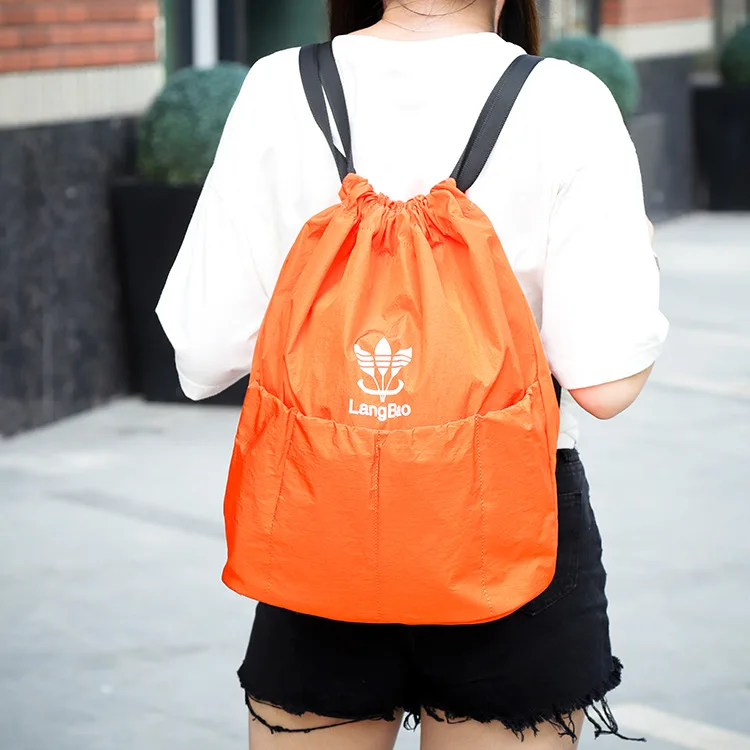 

Drawstring Bag Drawstring Backpack Large-Volume Drawstring Bag Light Sports Gym Bag School Bag Folding Customizable