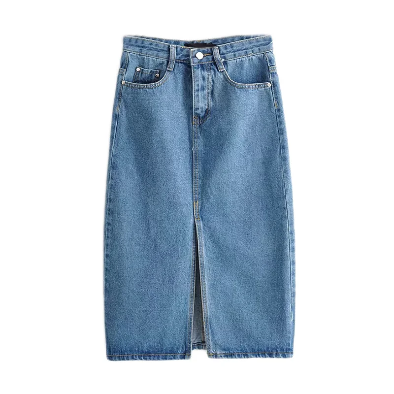 ladies midi denim skirt