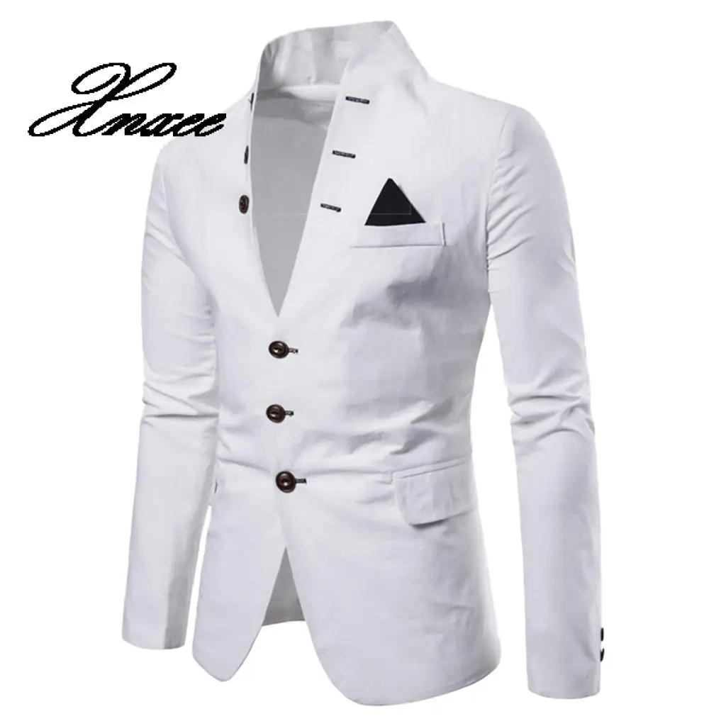Xnxee Fashion Men's Casual Solid Long Sleeve Jacket Stand Neck Coat Blazer Prom Dress Women popularfashion style
