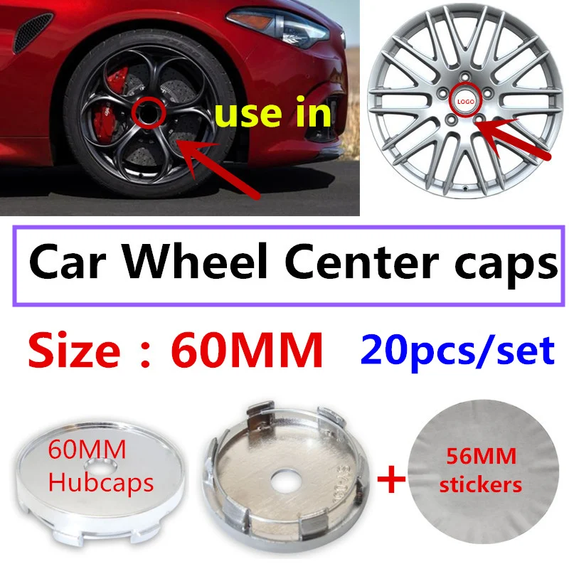 

20pcs 60mm Wheel Center Hub Caps Car Emblem Badge Logo Wheel Center Cap For Seat leon ibiza Alhambra niva kalina priora granta