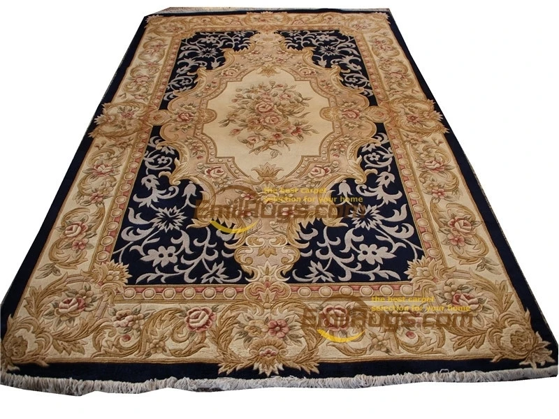 Большой ковер для гостиной, винтажный, для гостиной, французский, ручная работа, толстый плюш, 6,56 'X 9,84'