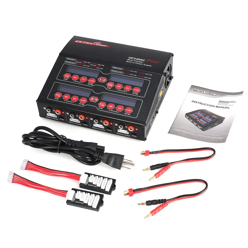

Ultra Power UP240AC Plus 240 W 4 Doors Lilo/LiPo/LiFe/ NiMH/NiCD/Pb Battery Multi Balance Charger/Discharger for RC Drone ht