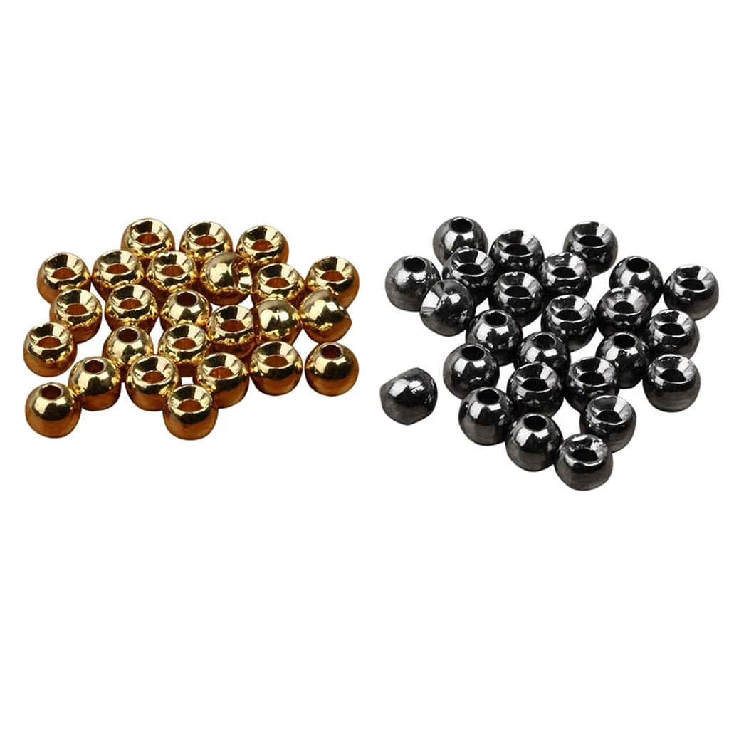 50Pcs Tungsten Slotted Fly Tying Beads Nymph Head Ball Beads 3.3mm Very Heavy Deep Nymphs Lures DIY 3.3mm
