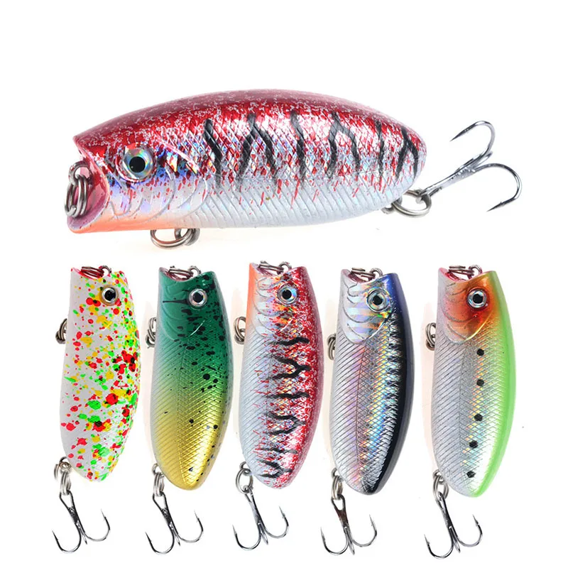 

Artificial Floating ABS Plastic Hard Bait Bionic Bait 5Colors 5.5cm/10.4g Fishing Lure 3D Eyes Wobbler Topwater Popper With Hook