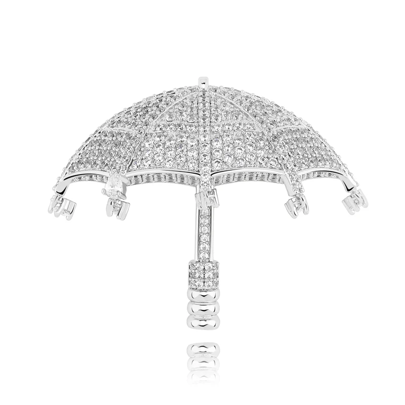 TOPGRILLZ микро проложили льдом зонтик кулон ожерелье AAA кубический циркон хип хоп ювелирные изделия для мужчин и женщин - Окраска металла: Silver